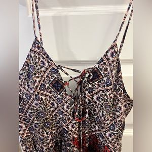 Boho lace up maxi dress